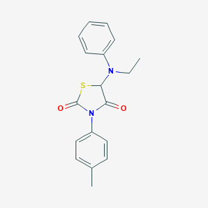 molecular formula C18H18N2O2S B258973 5-(Ethylanilino)-3-(4-methylphenyl)-1,3-thiazolidine-2,4-dione 