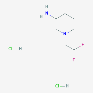 molecular formula C7H16Cl2F2N2 B2589731 1-(2,2-二氟乙基)哌啶-3-胺二盐酸盐 CAS No. 1654772-88-9