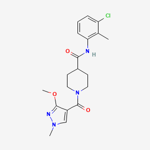 N-(3-chloro-2-methylphenyl)-1-(3-methoxy-1-methyl-1H-pyrazole-4-carbonyl)piperidine-4-carboxamide