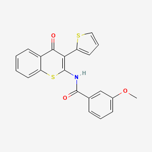 3-methoxy-N-(4-oxo-3-(thiophen-2-yl)-4H-thiochromen-2-yl)benzamide