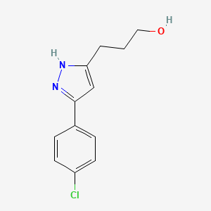 3-[3-(4-chlorophenyl)-1H-pyrazol-5-yl]propan-1-ol