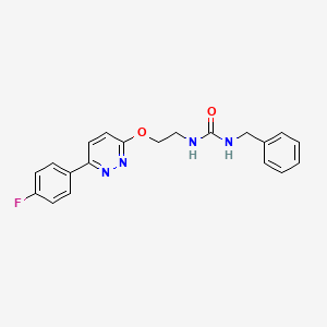 molecular formula C20H19FN4O2 B2589740 1-Benzyl-3-(2-((6-(4-fluorophenyl)pyridazin-3-yl)oxy)ethyl)urea CAS No. 1021051-51-3