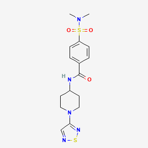 N-(1-(1,2,5-thiadiazol-3-yl)piperidin-4-yl)-4-(N,N-dimethylsulfamoyl)benzamide