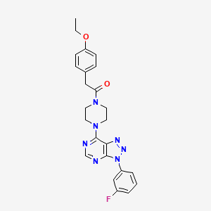 molecular formula C24H24FN7O2 B2589746 2-(4-ethoxyphenyl)-1-(4-(3-(3-fluorophenyl)-3H-[1,2,3]triazolo[4,5-d]pyrimidin-7-yl)piperazin-1-yl)ethanone CAS No. 923514-23-2