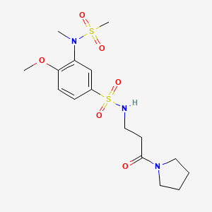 4-methoxy-3-[methyl(methylsulfonyl)amino]-N-(3-oxo-3-pyrrolidin-1-ylpropyl)benzenesulfonamide
