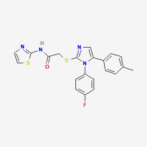 2-((1-(4-fluorophenyl)-5-(p-tolyl)-1H-imidazol-2-yl)thio)-N-(thiazol-2-yl)acetamide