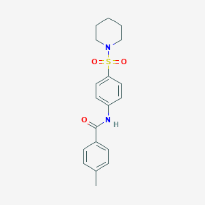 molecular formula C19H22N2O3S B258976 4-methyl-N-[4-(1-piperidinylsulfonyl)phenyl]benzamide 
