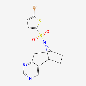 molecular formula C13H12BrN3O2S2 B2589764 (5R,8S)-10-((5-bromothiophen-2-yl)sulfonyl)-6,7,8,9-tetrahydro-5H-5,8-epiminocyclohepta[d]pyrimidine CAS No. 2058731-17-0