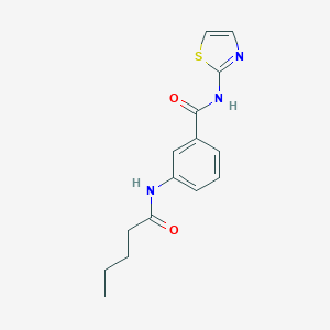 molecular formula C15H17N3O2S B258977 3-(pentanoylamino)-N-(1,3-thiazol-2-yl)benzamide 