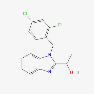 molecular formula C16H14Cl2N2O B2589770 1-(1-(2,4-二氯苄基)-1H-苯并[d]咪唑-2-基)乙醇 CAS No. 612046-67-0