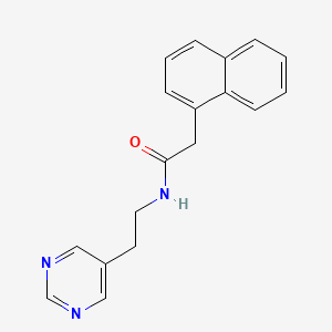 molecular formula C18H17N3O B2589772 2-(naphthalen-1-yl)-N-(2-(pyrimidin-5-yl)ethyl)acetamide CAS No. 2034396-31-9