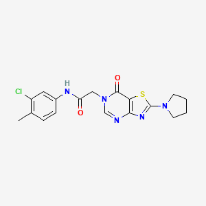 N-(3-chloro-4-methylphenyl)-2-(7-oxo-2-(pyrrolidin-1-yl)thiazolo[4,5-d]pyrimidin-6(7H)-yl)acetamide