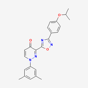 1-Acetyl-5-bromo-6-({4-[5-(3-methylphenyl)-1,3,4-oxadiazol-2-yl]piperidin-1-yl}sulfonyl)indoline