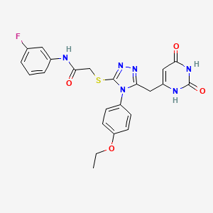 2-[[5-[(2,4-dioxo-1H-pyrimidin-6-yl)methyl]-4-(4-ethoxyphenyl)-1,2,4-triazol-3-yl]sulfanyl]-N-(3-fluorophenyl)acetamide