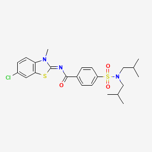 (Z)-N-(6-chloro-3-methylbenzo[d]thiazol-2(3H)-ylidene)-4-(N,N-diisobutylsulfamoyl)benzamide