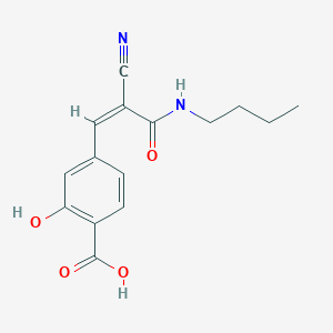 4-[(Z)-3-(Butylamino)-2-cyano-3-oxoprop-1-enyl]-2-hydroxybenzoic acid