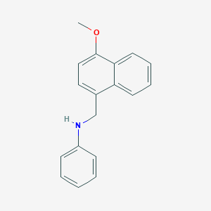 molecular formula C18H17NO B258980 N-[(4-methoxynaphthalen-1-yl)methyl]aniline 