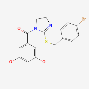 [2-[(4-Bromophenyl)methylsulfanyl]-4,5-dihydroimidazol-1-yl]-(3,5-dimethoxyphenyl)methanone