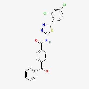 molecular formula C22H13Cl2N3O2S B2589805 4-benzoyl-N-[5-(2,4-dichlorophenyl)-1,3,4-thiadiazol-2-yl]benzamide CAS No. 391227-62-6