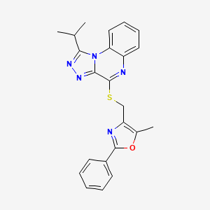 4-(((1-Isopropyl-[1,2,4]triazolo[4,3-a]quinoxalin-4-yl)thio)methyl)-5-methyl-2-phenyloxazole