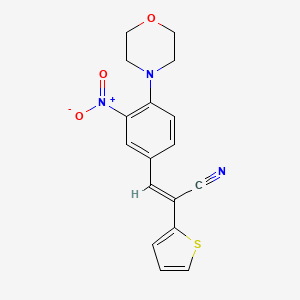 (E)-3-(4-morpholin-4-yl-3-nitrophenyl)-2-thiophen-2-ylprop-2-enenitrile