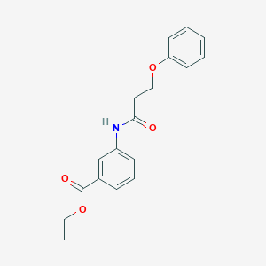 molecular formula C18H19NO4 B258983 3-(3-Phenoxy-propionylamino)-benzoic acid ethyl ester 