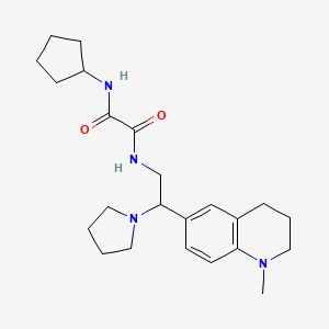 molecular formula C23H34N4O2 B2589832 N-环戊基-N'-[2-(1-甲基-1,2,3,4-四氢喹啉-6-基)-2-吡咯烷-1-基乙基]乙二酰胺 CAS No. 921923-87-7