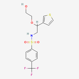 molecular formula C15H16F3NO4S2 B2589833 N-(2-(2-hydroxyethoxy)-2-(thiophen-3-yl)ethyl)-4-(trifluoromethyl)benzenesulfonamide CAS No. 2034315-89-2