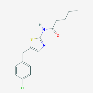 molecular formula C15H17ClN2OS B258984 N-[5-(4-chlorobenzyl)-1,3-thiazol-2-yl]pentanamide 