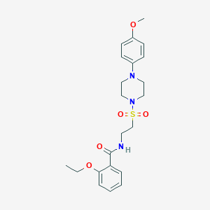 molecular formula C22H29N3O5S B2589849 2-ethoxy-N-(2-((4-(4-methoxyphenyl)piperazin-1-yl)sulfonyl)ethyl)benzamide CAS No. 897619-29-3
