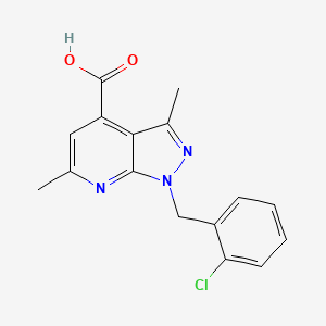 B2589872 1-(2-chlorobenzyl)-3,6-dimethyl-1H-pyrazolo[3,4-b]pyridine-4-carboxylic acid CAS No. 937597-77-8