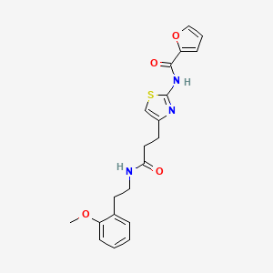 molecular formula C20H21N3O4S B2589873 N-(4-(3-((2-甲氧基苯乙基)氨基)-3-氧代丙基)噻唑-2-基)呋喃-2-甲酰胺 CAS No. 1021229-03-7