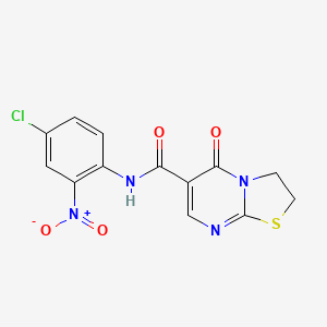 molecular formula C13H9ClN4O4S B2589874 N-(4-chloro-2-nitrophenyl)-5-oxo-3,5-dihydro-2H-thiazolo[3,2-a]pyrimidine-6-carboxamide CAS No. 443329-78-0