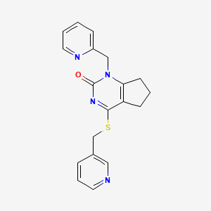 1-(pyridin-2-ylmethyl)-4-((pyridin-3-ylmethyl)thio)-6,7-dihydro-1H-cyclopenta[d]pyrimidin-2(5H)-one