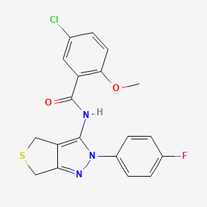 molecular formula C19H15ClFN3O2S B2589879 5-chloro-N-(2-(4-fluorophenyl)-4,6-dihydro-2H-thieno[3,4-c]pyrazol-3-yl)-2-methoxybenzamide CAS No. 450343-20-1
