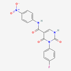 molecular formula C17H11FN4O5 B2589880 3-(4-fluorophenyl)-N-(4-nitrophenyl)-2,4-dioxo-1,2,3,4-tetrahydropyrimidine-5-carboxamide CAS No. 887899-52-7