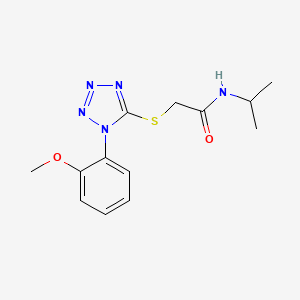 molecular formula C13H17N5O2S B2589887 2-{[1-(2-methoxyphenyl)-1H-tetrazol-5-yl]sulfanyl}-N-(propan-2-yl)acetamide CAS No. 874467-81-9