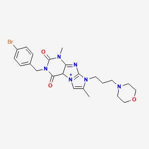 molecular formula C23H27BrN6O3 B2589902 3-[(4-bromophenyl)methyl]-1,7-dimethyl-8-[3-(morpholin-4-yl)propyl]-1H,2H,3H,4H,8H-imidazo[1,2-g]purine-2,4-dione CAS No. 1788852-90-3