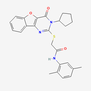 2-[(3-cyclopentyl-4-oxo-3,4-dihydro[1]benzofuro[3,2-d]pyrimidin-2-yl)sulfanyl]-N-(2,5-dimethylphenyl)acetamide