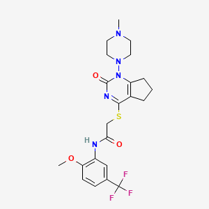 N-(2-methoxy-5-(trifluoromethyl)phenyl)-2-((1-(4-methylpiperazin-1-yl)-2-oxo-2,5,6,7-tetrahydro-1H-cyclopenta[d]pyrimidin-4-yl)thio)acetamide