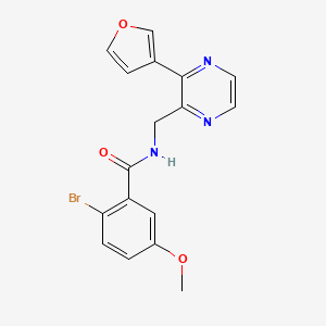 molecular formula C17H14BrN3O3 B2589926 2-bromo-N-((3-(furan-3-yl)pyrazin-2-yl)methyl)-5-methoxybenzamide CAS No. 2034395-15-6