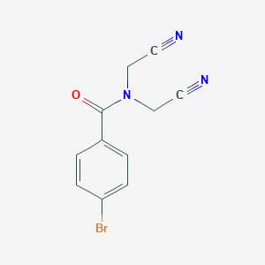 molecular formula C11H8BrN3O B258993 4-bromo-N,N-bis(cyanomethyl)benzamide 
