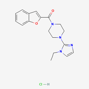 benzofuran-2-yl(4-(1-ethyl-1H-imidazol-2-yl)piperazin-1-yl)methanone hydrochloride