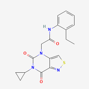 2-(6-Cyclopropyl-5,7-dioxo-[1,2]thiazolo[4,3-d]pyrimidin-4-yl)-N-(2-ethylphenyl)acetamide