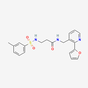N-((2-(furan-2-yl)pyridin-3-yl)methyl)-3-(3-methylphenylsulfonamido)propanamide