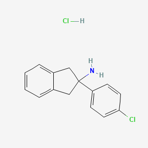 molecular formula C15H15Cl2N B2589963 盐酸2-(4-氯苯基)-2,3-二氢-1H-茚满-2-胺 CAS No. 1216902-30-5