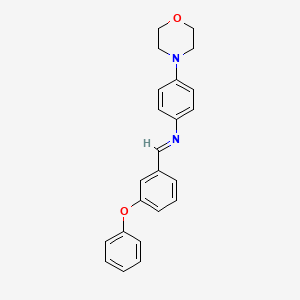 molecular formula C23H22N2O2 B2589964 N-(4-吗啉苯基)-N-[(E)-(3-苯氧苯基)亚甲基]胺 CAS No. 389876-48-6