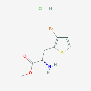 molecular formula C8H11BrClNO2S B2589973 methyl (2S)-2-amino-3-(3-bromothiophen-2-yl)propanoate hydrochloride CAS No. 1989638-23-4