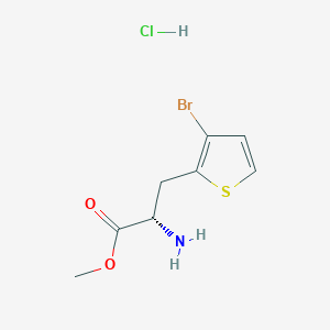 molecular formula C8H11BrClNO2S B2589973 clorhidrato de (2S)-2-amino-3-(3-bromo-tiofen-2-il)propanoato de metilo CAS No. 1989638-23-4