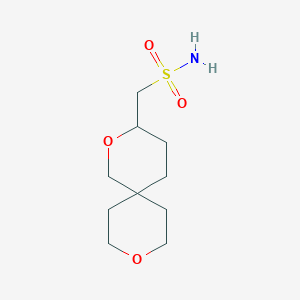 molecular formula C10H19NO4S B2589975 {2,9-二氧杂螺[5.5]十一烷-3-基}甲磺酰胺 CAS No. 2094491-08-2